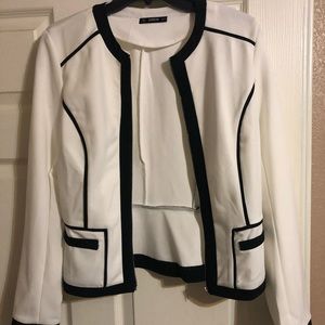White and black blazer